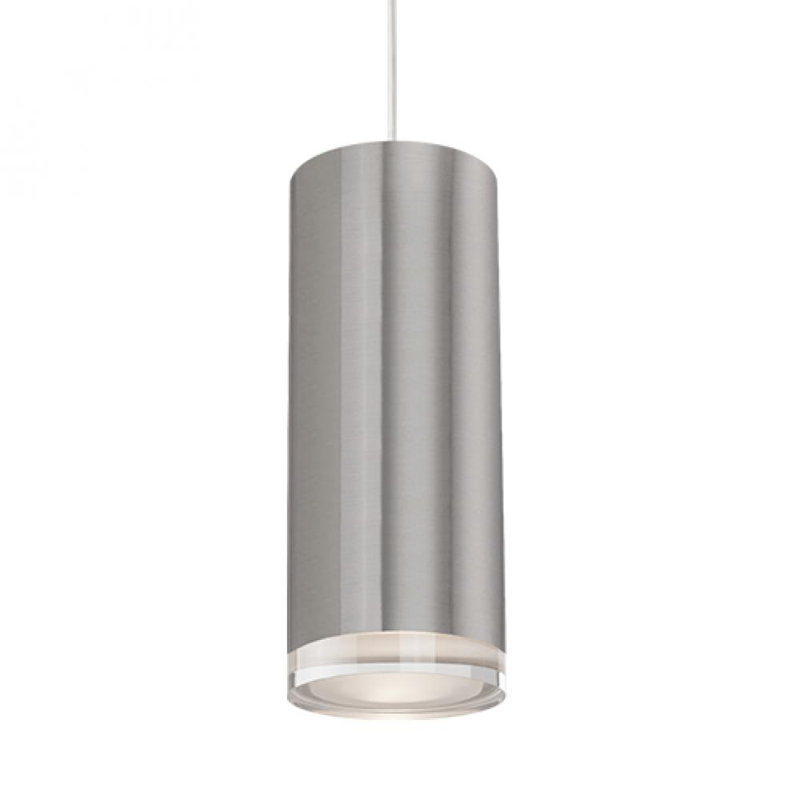 Brushed Nickel 7.5" LED Pendant Light with Crystal Accent