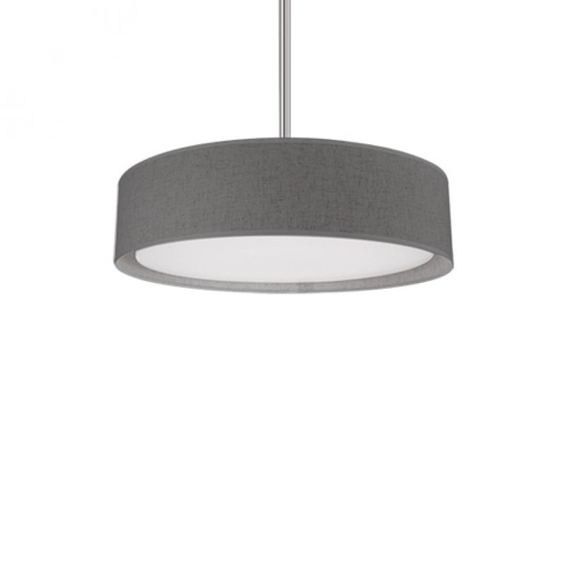 Dalton Gray Linen Textured LED Drum Pendant Light