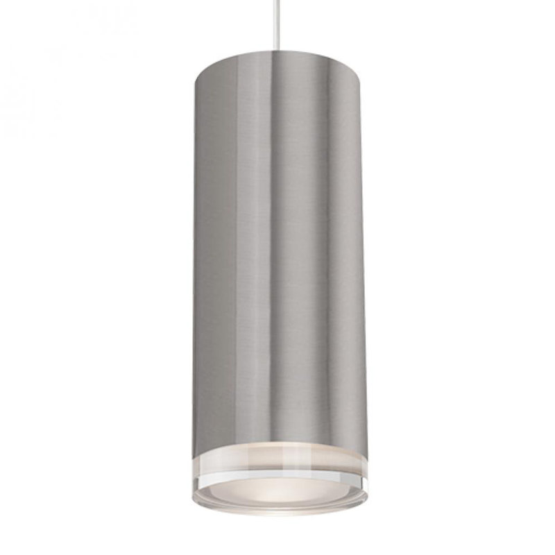 Brushed Nickel 7.5" LED Pendant Light with Crystal Accent