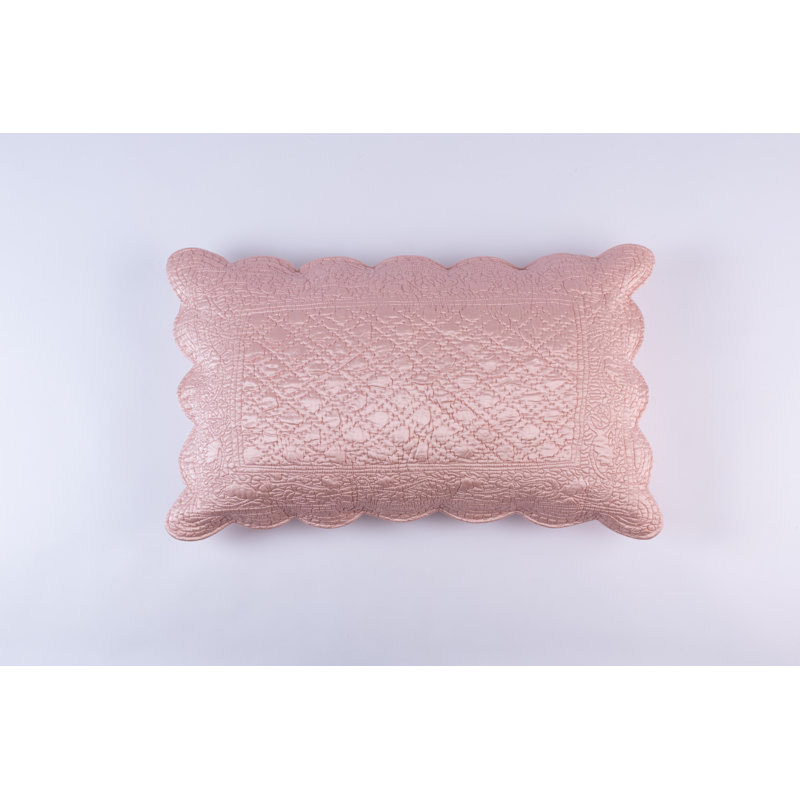 King Blue Silk Satin Quilted Pillow Sham