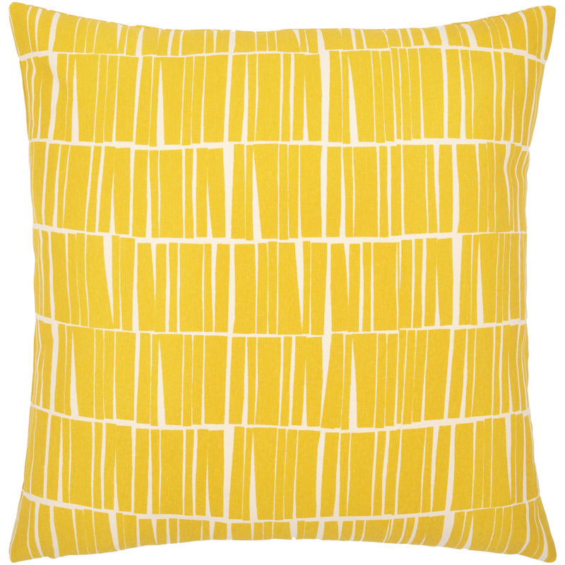 Mustard and Beige Cotton Rectangular Lumbar Pillow Set