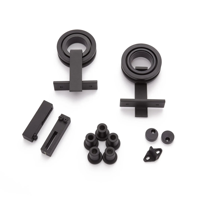 Karl Black Single Bypass Barn Door Hardware Kit