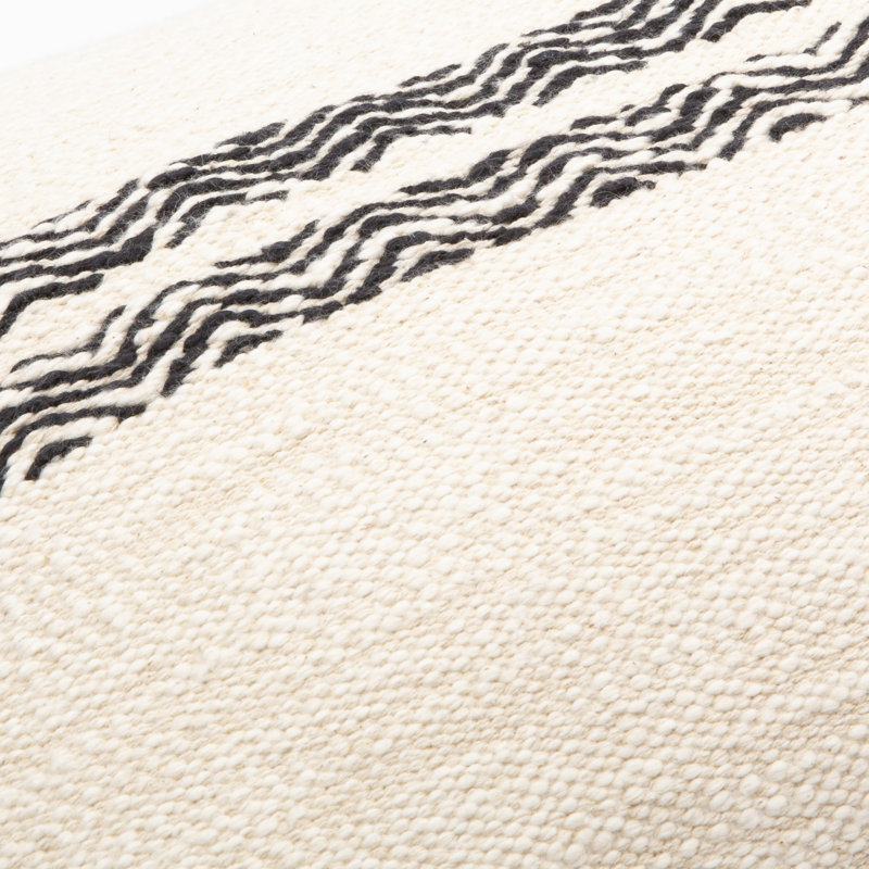 Josie Tasseled Cream and Black Cotton Kids Throw Pillow Set