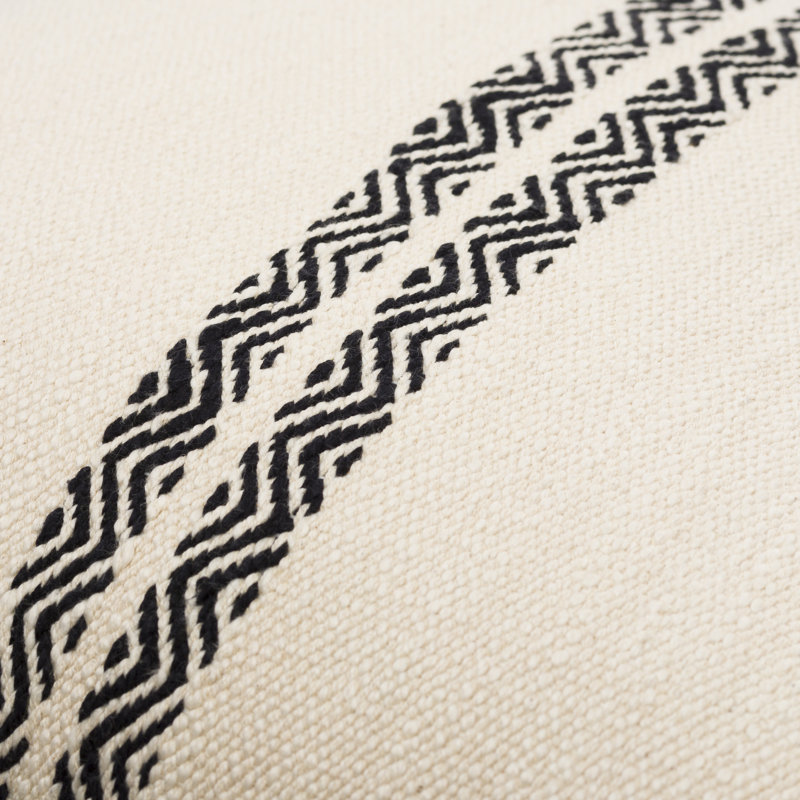 Josie Tasseled Cream and Black Cotton Kids Throw Pillow Set