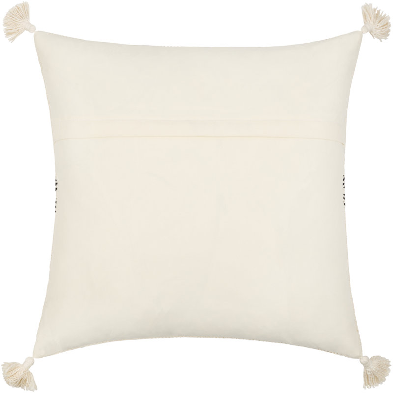 Josie Tasseled Cream and Black Cotton Kids Throw Pillow Set