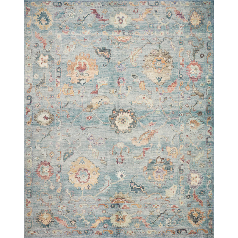 Cloudscape Bliss 4' x 6' Blue Synthetic Easy-Care Area Rug