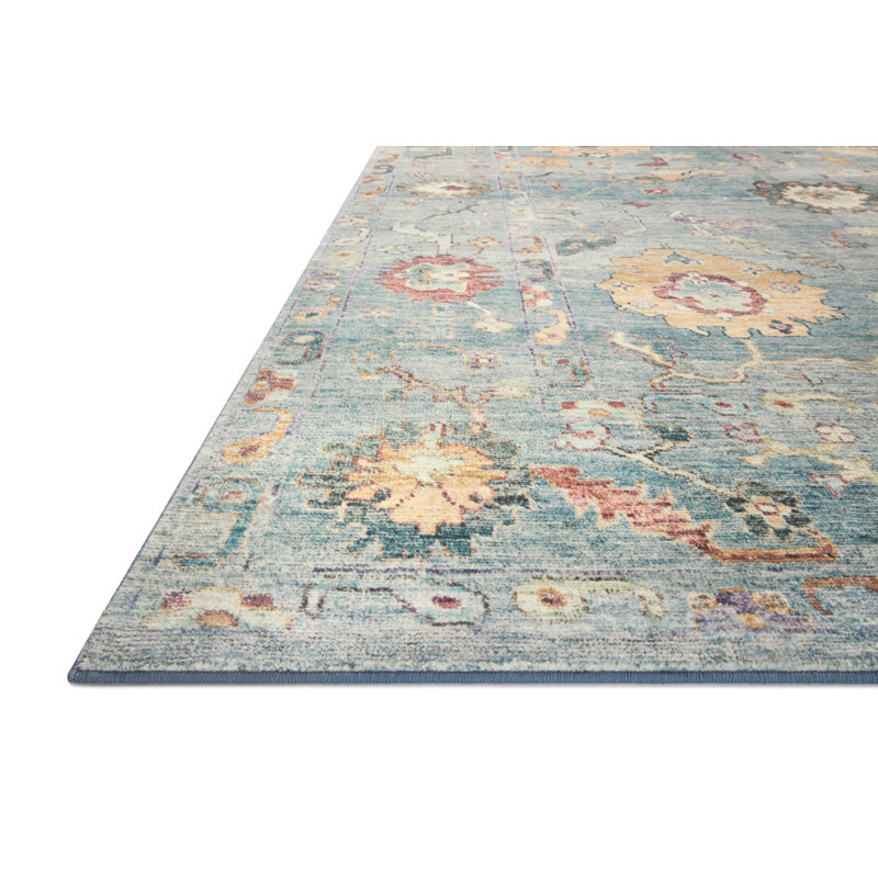 Cloudscape Bliss 4' x 6' Blue Synthetic Easy-Care Area Rug