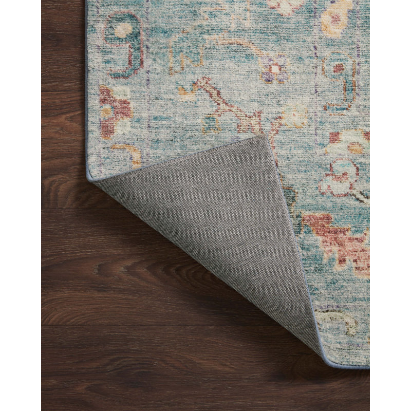 Cloudscape Bliss 4' x 6' Blue Synthetic Easy-Care Area Rug