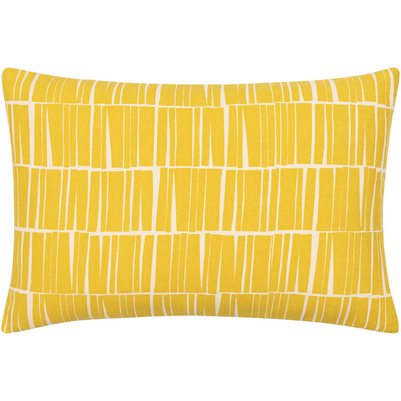 Mustard and Beige Cotton Rectangular Lumbar Pillow Set