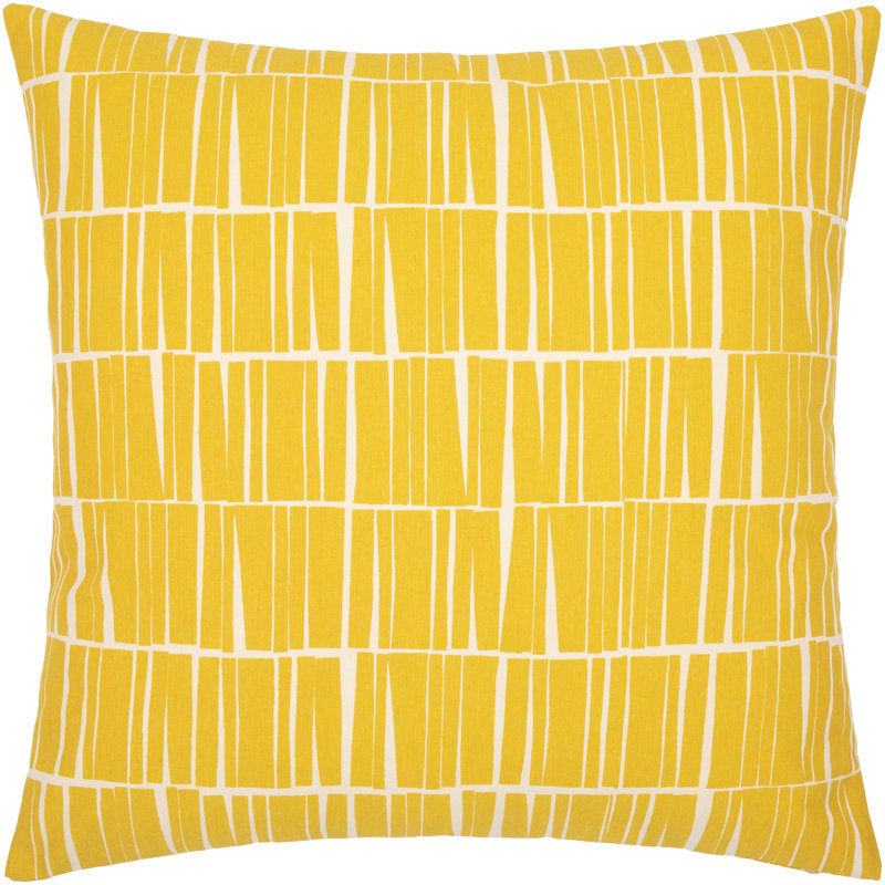Mustard and Beige Cotton Rectangular Lumbar Pillow Set