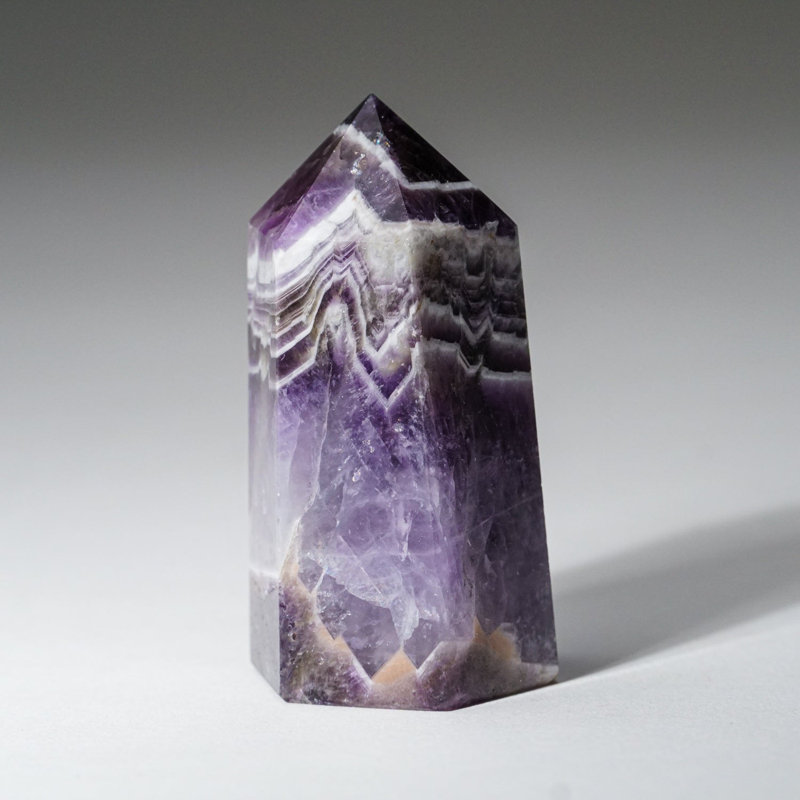 Polished Chevron Amethyst Crystal Point, 3.5-4.5 Inches