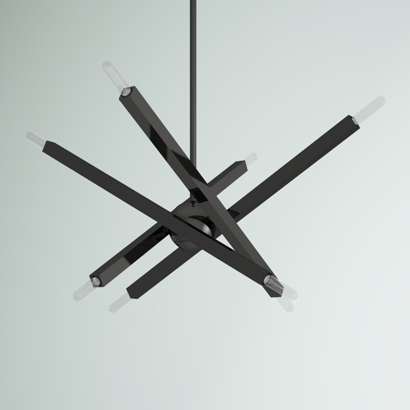 Monaco 8-Light Black Chrome Sputnik Chandelier