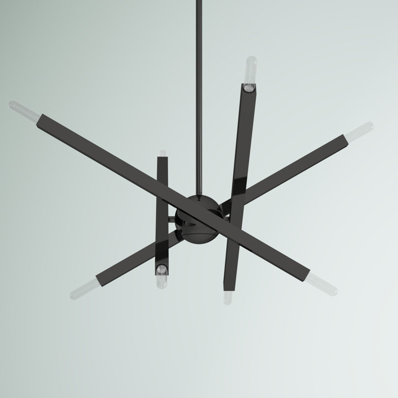 Monaco 8-Light Black Chrome Sputnik Chandelier