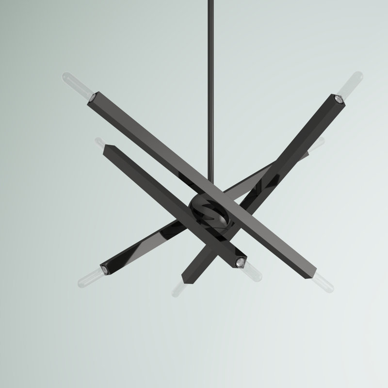 Monaco 8-Light Black Chrome Sputnik Chandelier