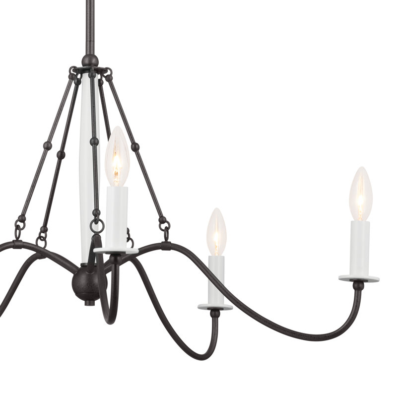 Anvil Iron 31.25" 5-Light Black Candle Chandelier