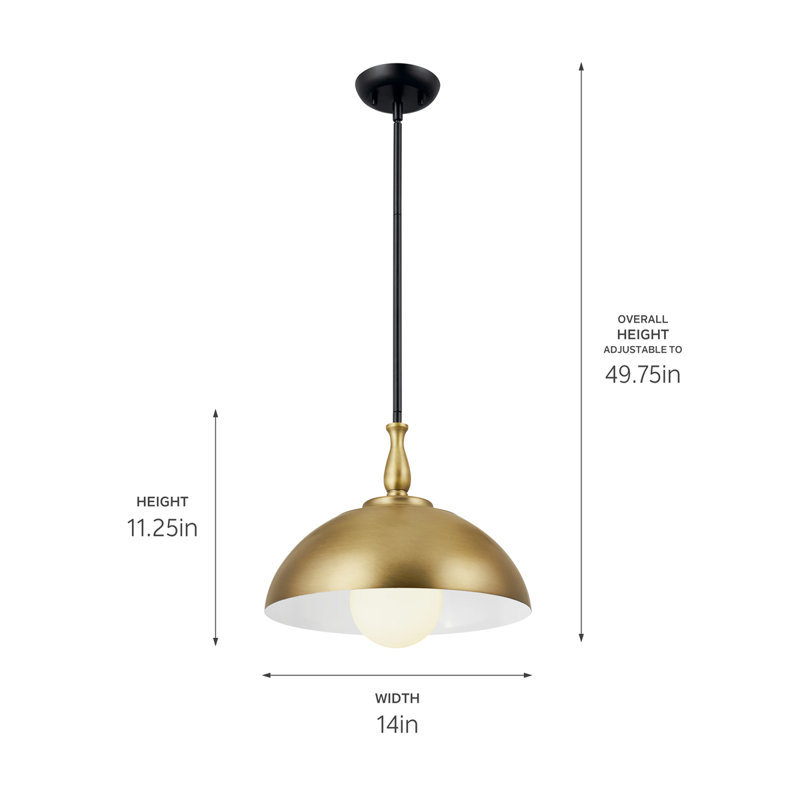 Fira Natural Brass Vintage Farmhouse 1-Light Pendant
