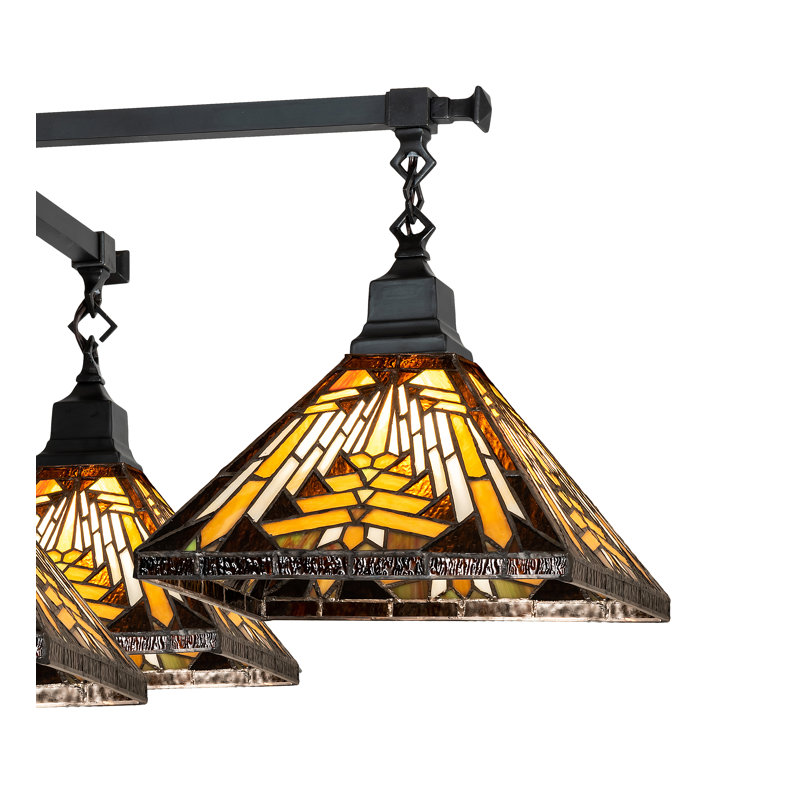 Craftsman Brown Nuevo Mission 5-Light Chandelier with Sunflower Glass Shades