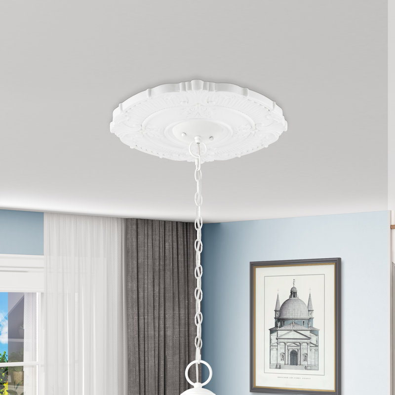 Buckingham White Polyurethane Foam Ornate Ceiling Medallion