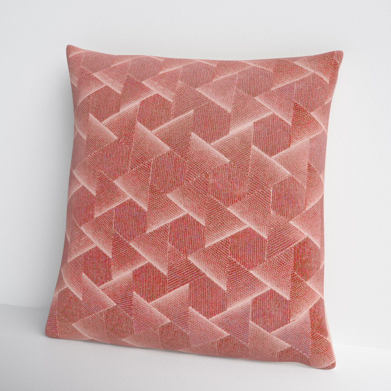 Dark Pink Embroidered Cotton Velvet Throw Pillow Set
