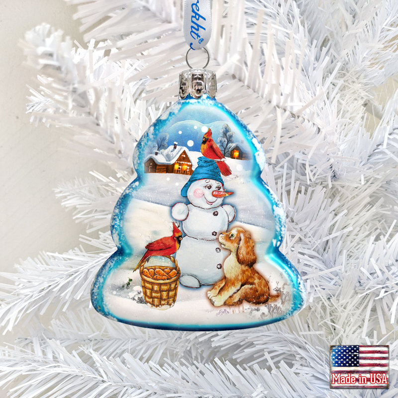 Handcrafted Traditional Glass Christmas Ornament Set of 3