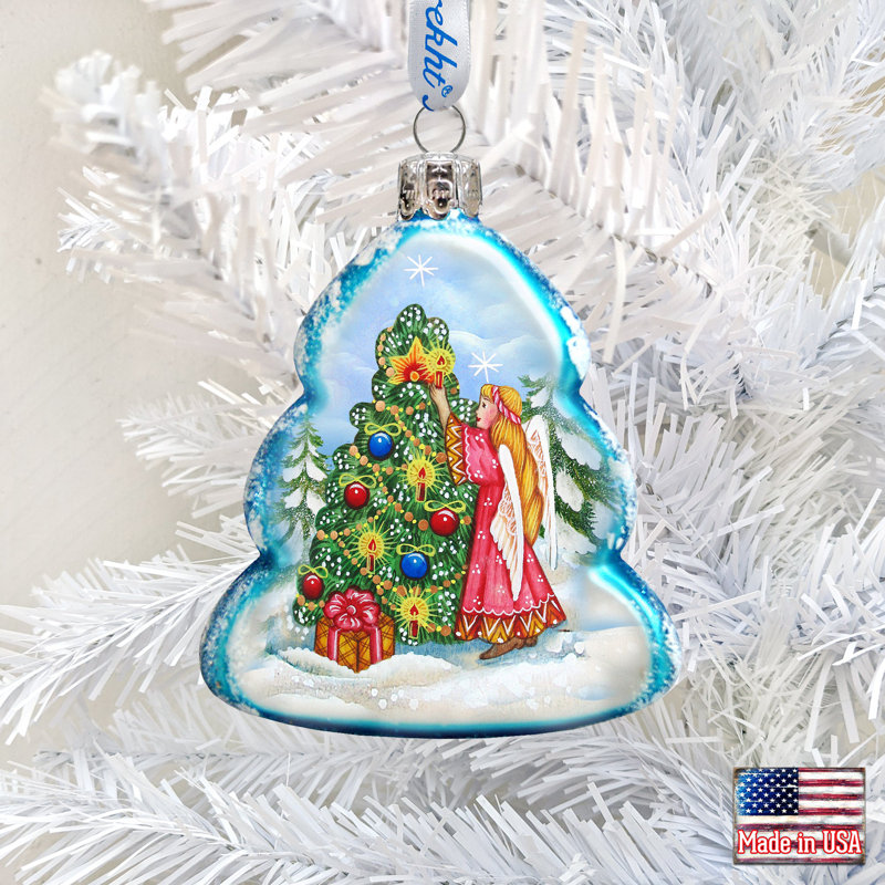 Handcrafted Traditional Glass Christmas Ornament Set of 3