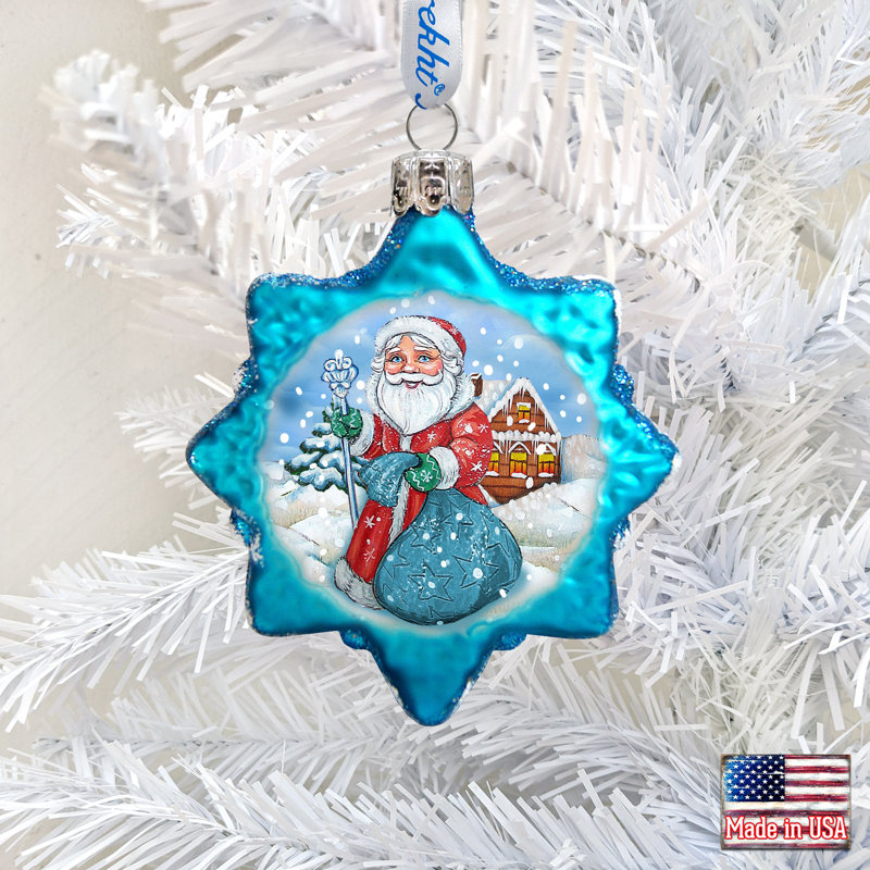 Handcrafted Traditional Glass Christmas Ornament Set of 3