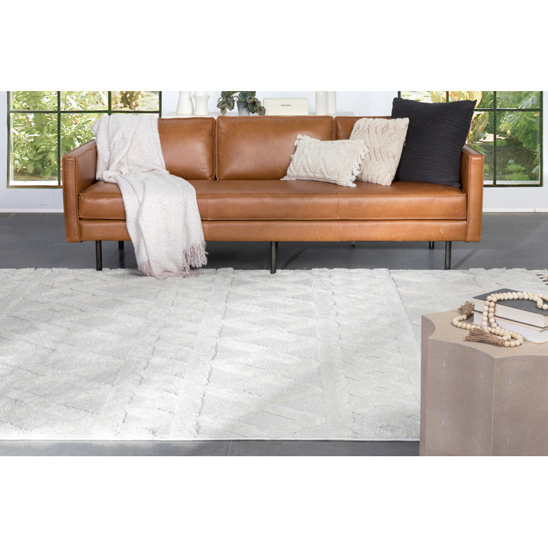 Ivory Oriental Synthetic Reversible 4' x 6' Area Rug