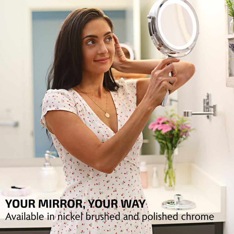 7'' Silver Wall Mounted LED Magnifying Mirror