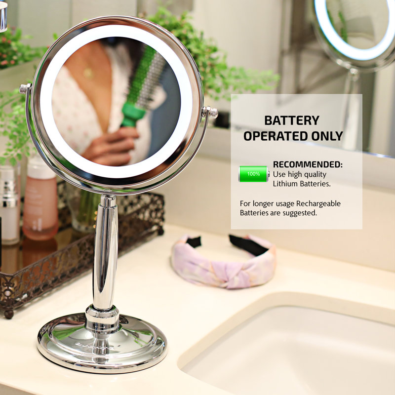 7'' Silver Wall Mounted LED Magnifying Mirror