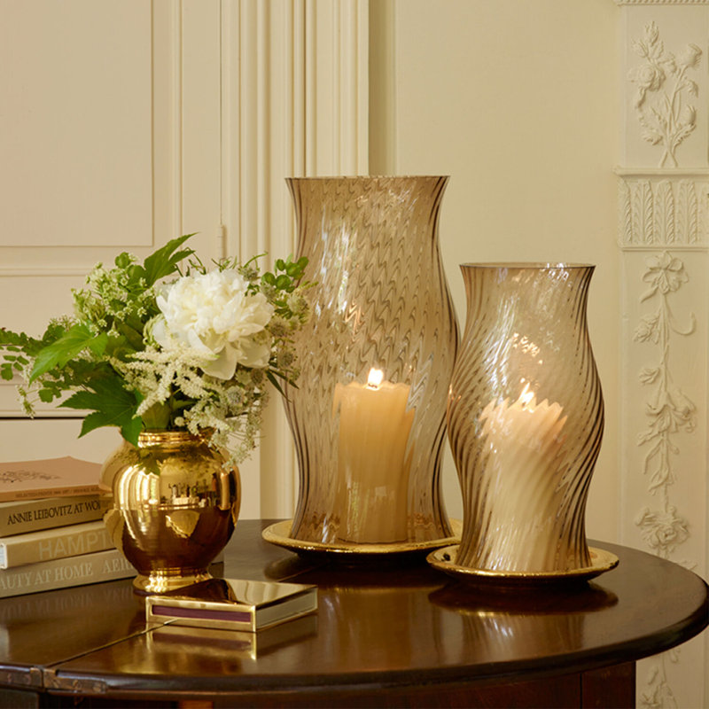 Handcrafted Gold Ceramic Round Table Vase