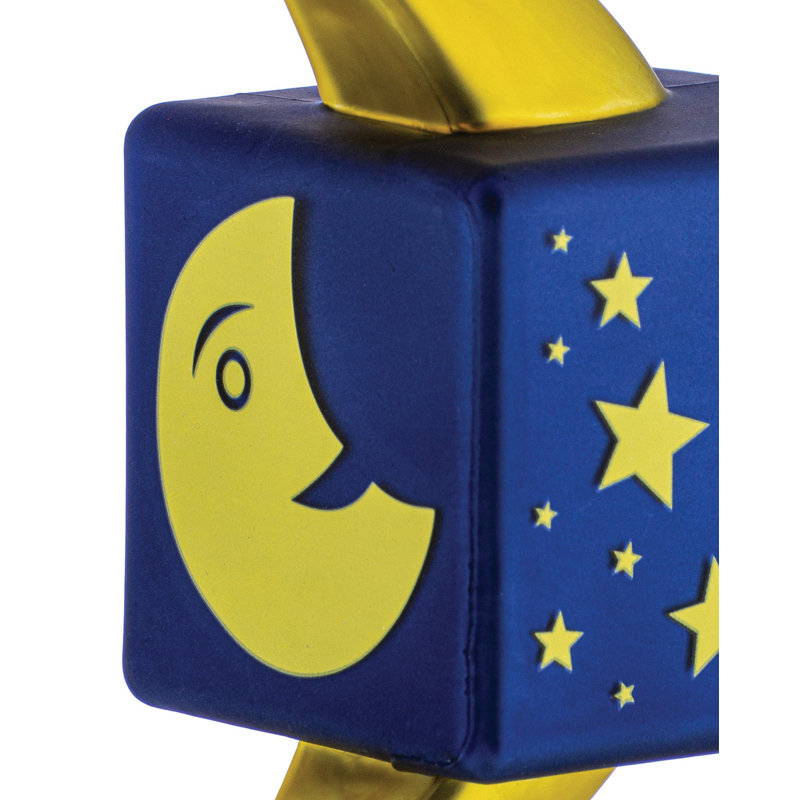 Blue and Yellow Glass Mooncube Hanging Ornament