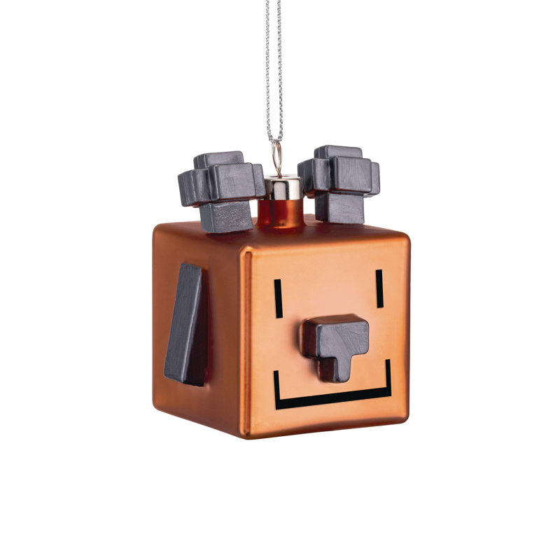Dear Deer Cube Hand-Decorated Glass Christmas Ornament