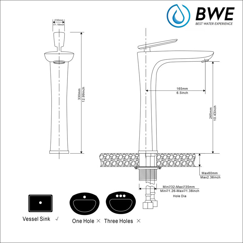 Matte Black Tall Single Handle Vessel Sink Faucet