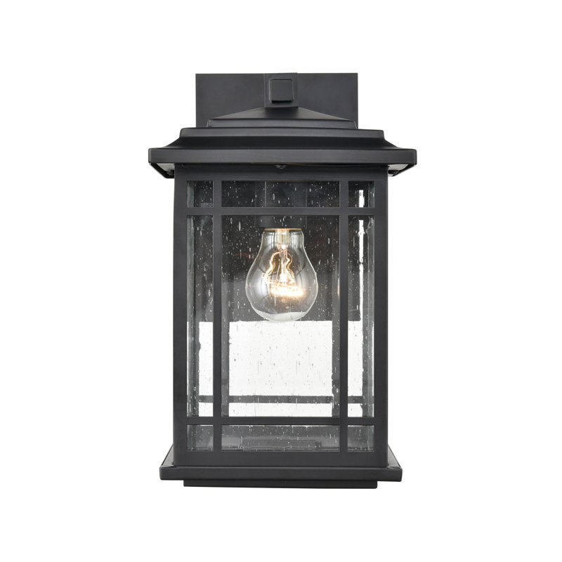 Armington Powder Coat Black Metal Outdoor Wall Lantern 12"x7"