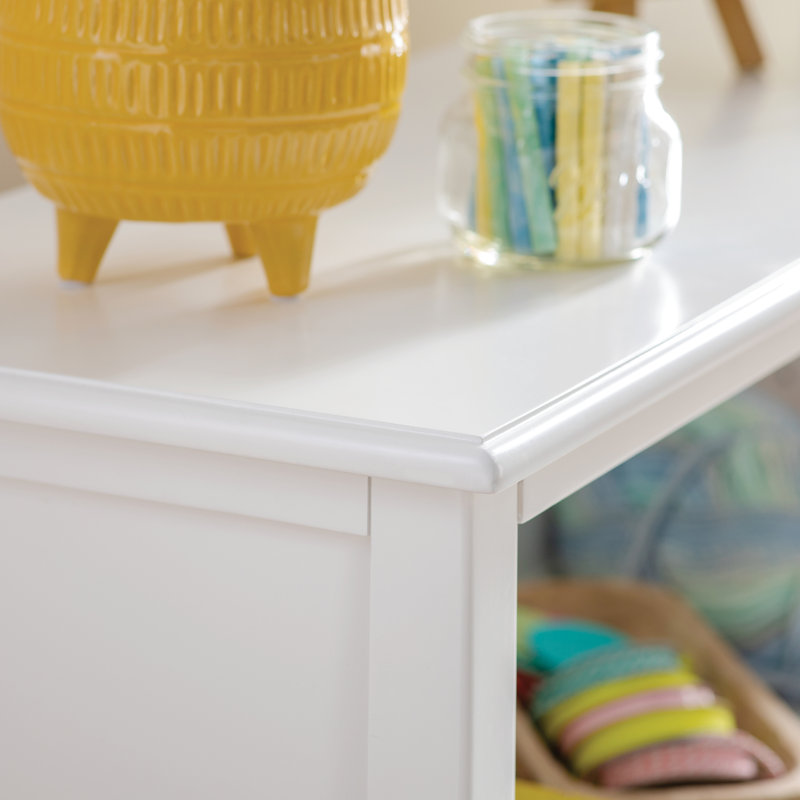 Adjustable White Wood 4-Shelf Kids' Bookcase for Toys and Books