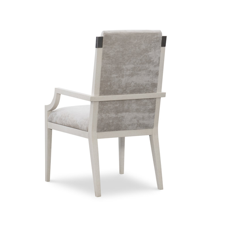 Sovereign Gray Mahogany Wood Upholstered Armchair