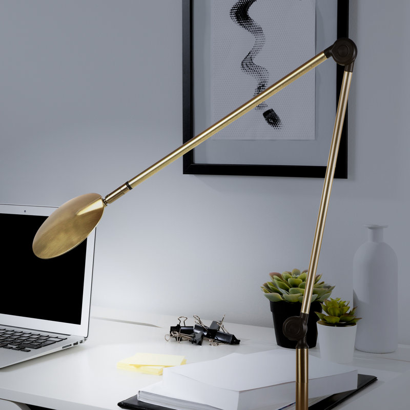 Sage 68" Gold Adjustable Arc LED Floor Lamp with 3-Way Switch