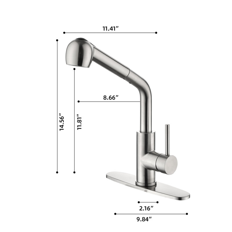 Brushed Nickel Single Handle Pull-out Spray Kitchen Faucet