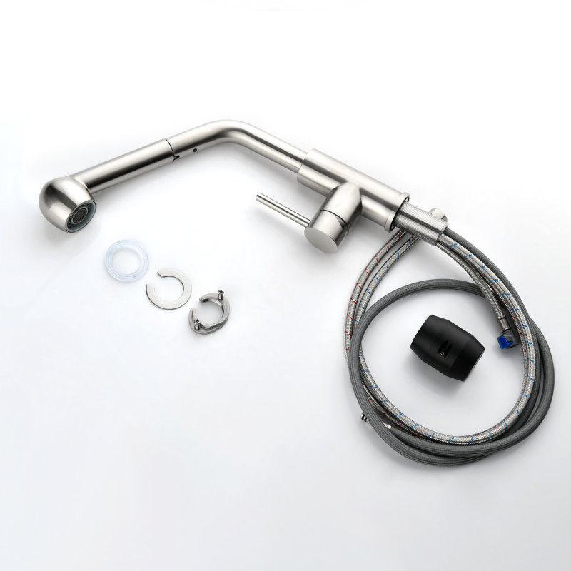 Brushed Nickel Single Handle Pull-out Spray Kitchen Faucet