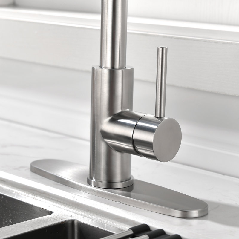 Brushed Nickel Single Handle Pull-out Spray Kitchen Faucet