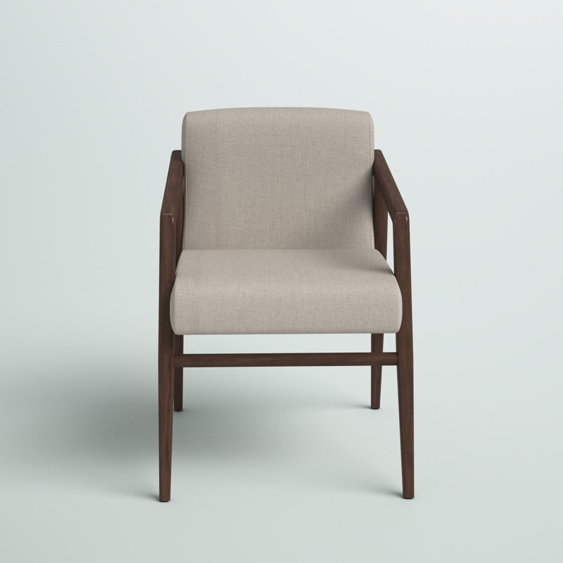 Elegant Cream-Brown Transitional Wood Accent Chair