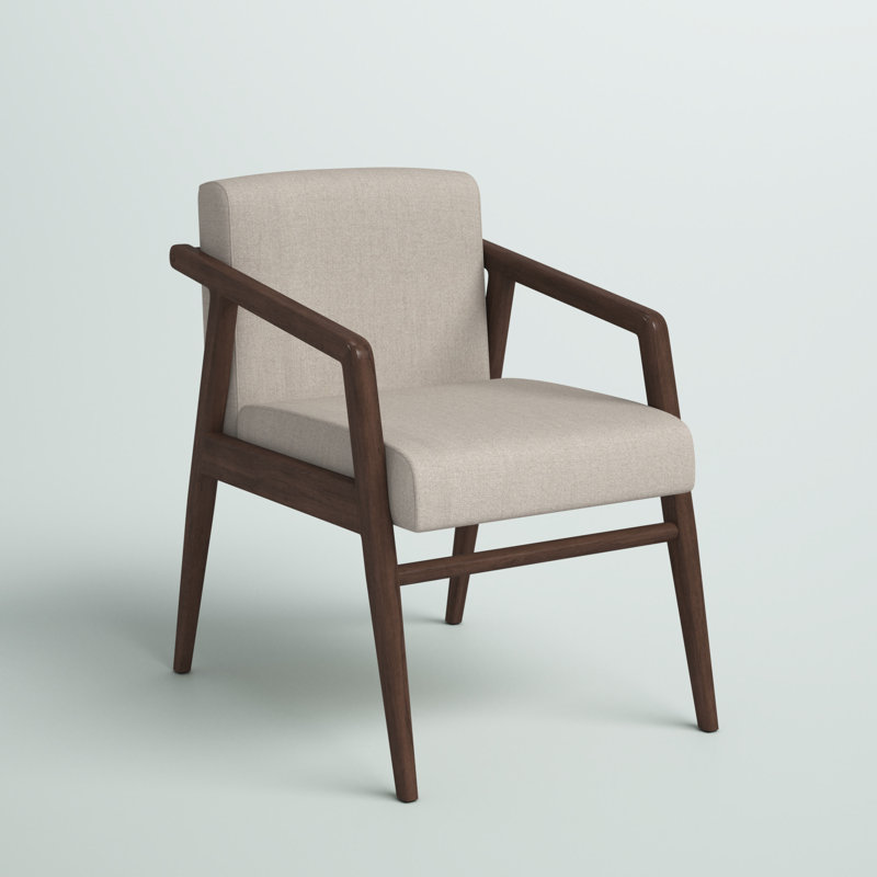 Elegant Cream-Brown Transitional Wood Accent Chair