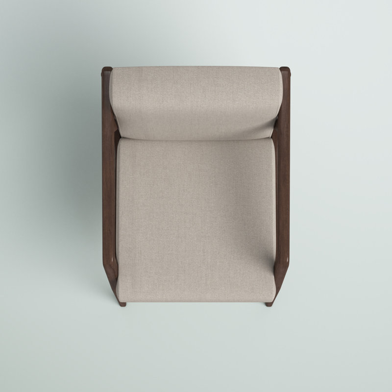 Elegant Cream-Brown Transitional Wood Accent Chair