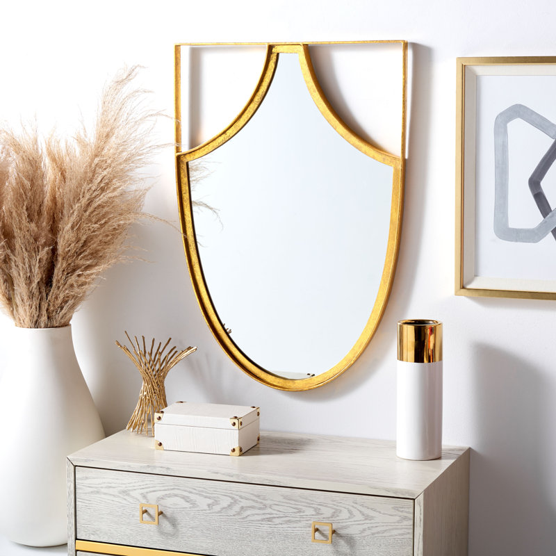 Grand Tyne Rectangular Gold Foil Beveled Wall Mirror