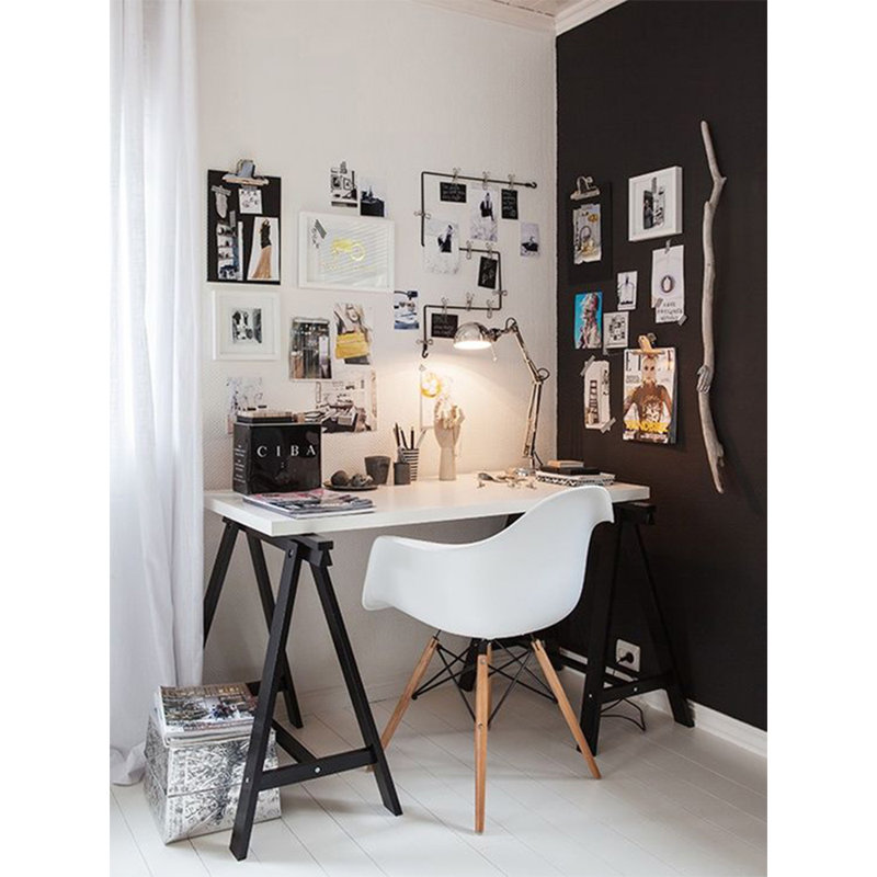 White Molded Plastic Armchairs with Natural Wooden Legs
