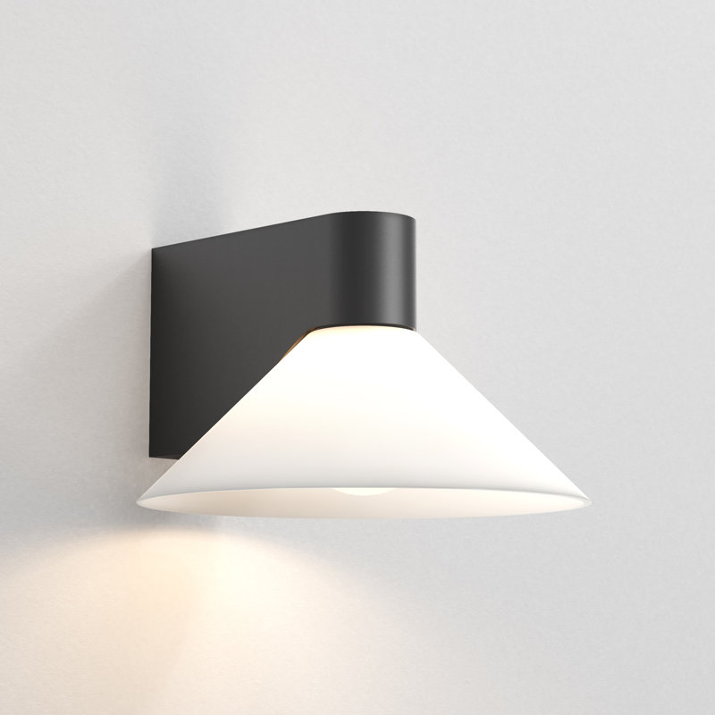 Conic Matte Black LED Sconce with Dimmable Remote Control
