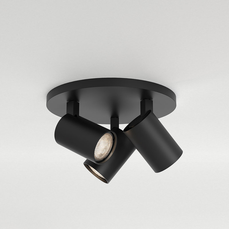 Contemporary 3-Light Adjustable LED Spotlight in Matte Black