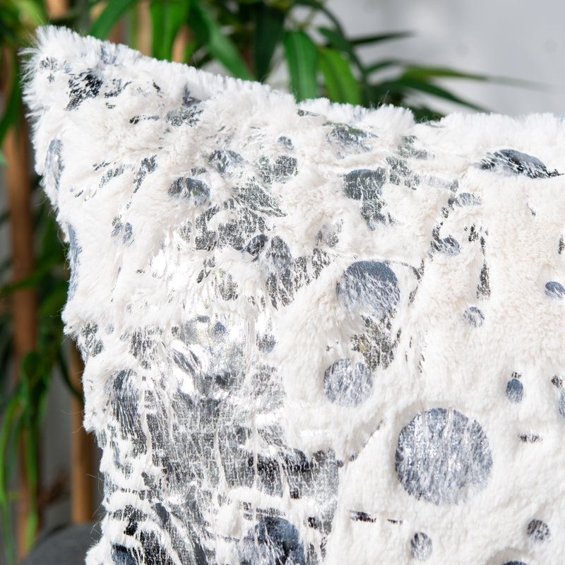 White Faux Fur Kids Square Pillow Set
