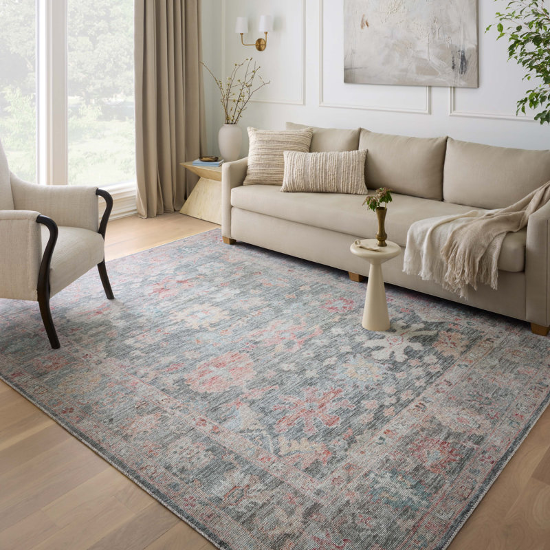 Elysium Graphite Oriental 5'x7'6" Synthetic Area Rug