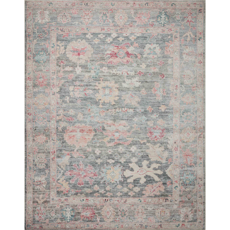 Elysium Graphite Oriental 5'x7'6" Synthetic Area Rug